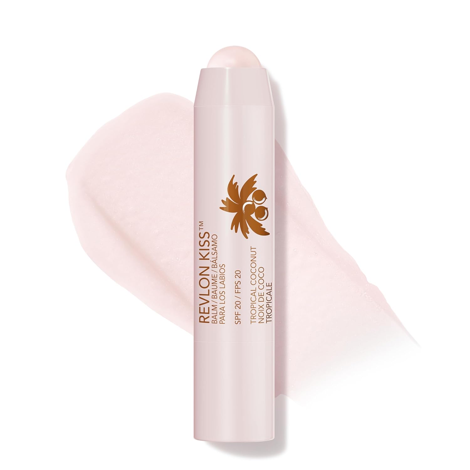 Kiss Tinted Lip Balm with SPF 20, Hydrating, Flavored, Infused with Natural Fruit Oils, 010 Tropical Coconut, 0.09 oz Tropical Coconut 0.09 Ounce (Pack of 1)