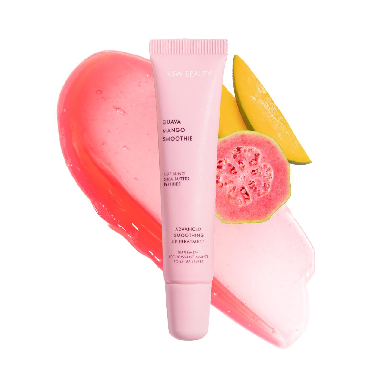 Guava Mango Smoothie Lip Treatment - Light Pink Tint with Shea Butter, Peptides, Guava & Mango for Advanced Smoothing & Collagen Boost