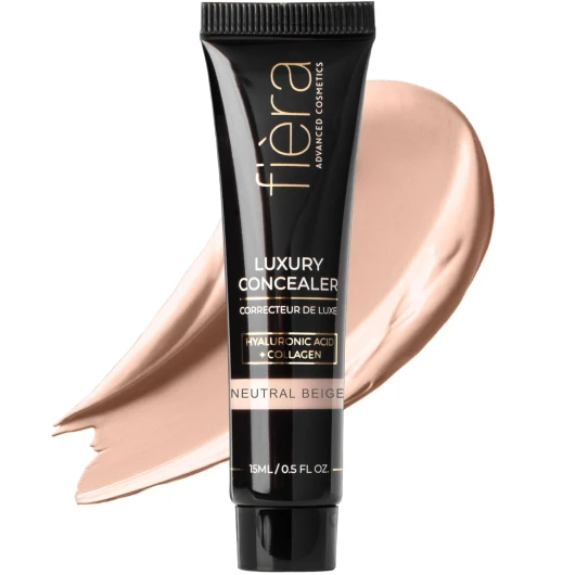 Fièra Luxury Concealer & Foundation with Anti-Aging Ingredients - Full Coverage for Dark Circles, Wrinkles, Fine Lines, and Spots, All-Day Wear For Mature Skin - Neutral Beige, 0.5 FL - OZ - / 15 ML 0.5 Fl Oz (Pack of 1) 2N Neutral Beige