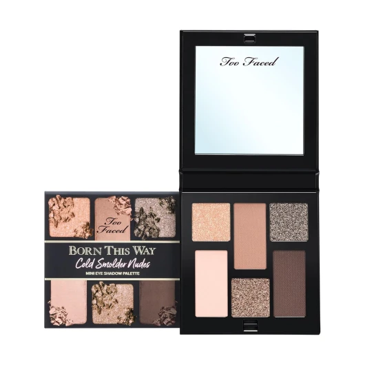 Too Faced Born This Way Natural Nudes Mini Eye Shadow Palette - High Pigment + Shimmer, 0.2 oz - 01 Cold Smolder Nudes 0.2 Ounce (Pack of 1)
