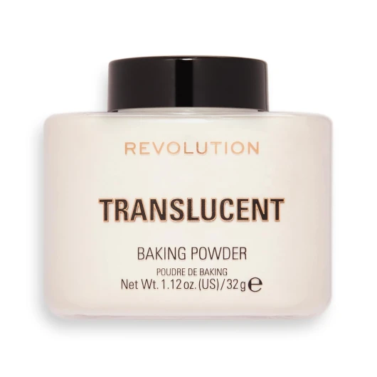 Revolution, Loose Baking Powder, Makeup Setting Powder, Long Lasting Coverage, Mattifies & Reduces Shine, Translucent, 1.12 oz