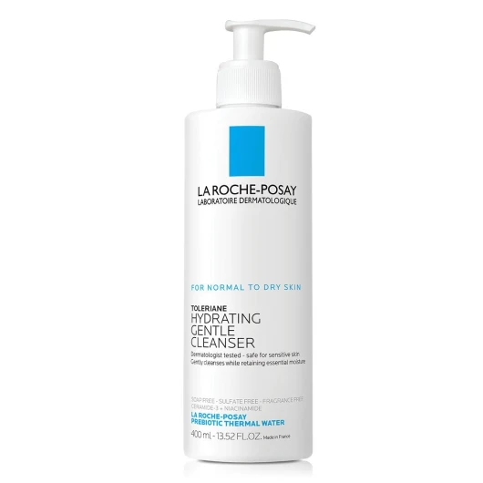 La Roche-Posay Toleriane Hydrating Gentle Face Cleanser, Hydrating Facial Cleanser With Niacinamide + Ceramides, Daily Face Wash For Dry Skin To Normal Skin, Sensitive Skin Tested, Fragrance Free 13.52 Fl Oz (Bottle)