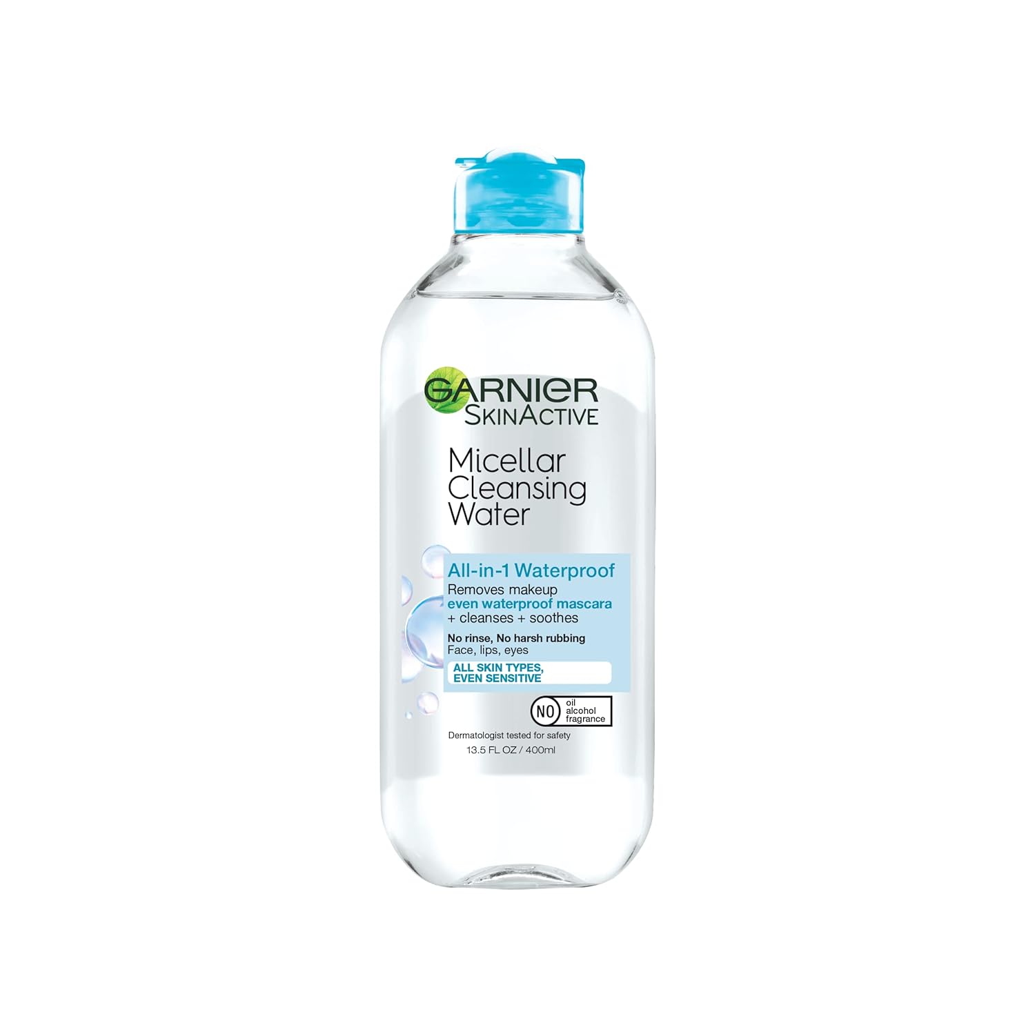 Micellar Water For Waterproof Makeup, Hydrating Facial Cleanser & Makeup Remover, Suitable for Sensitive Skin, Vegan, Cruelty Free, 13.5 Fl Oz (400mL), 1 Count Unscented 13.5 Fl Oz (Pack of 1)