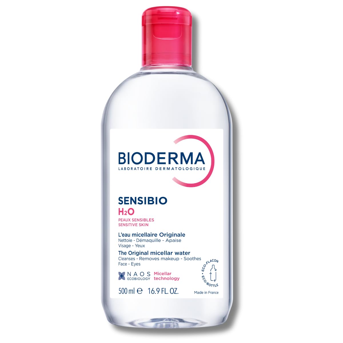 Bioderma - Sensibio - H2O Micellar Water - Makeup Remover Cleanser - Face Cleanser for Sensitive Skin 16.7 fl oz