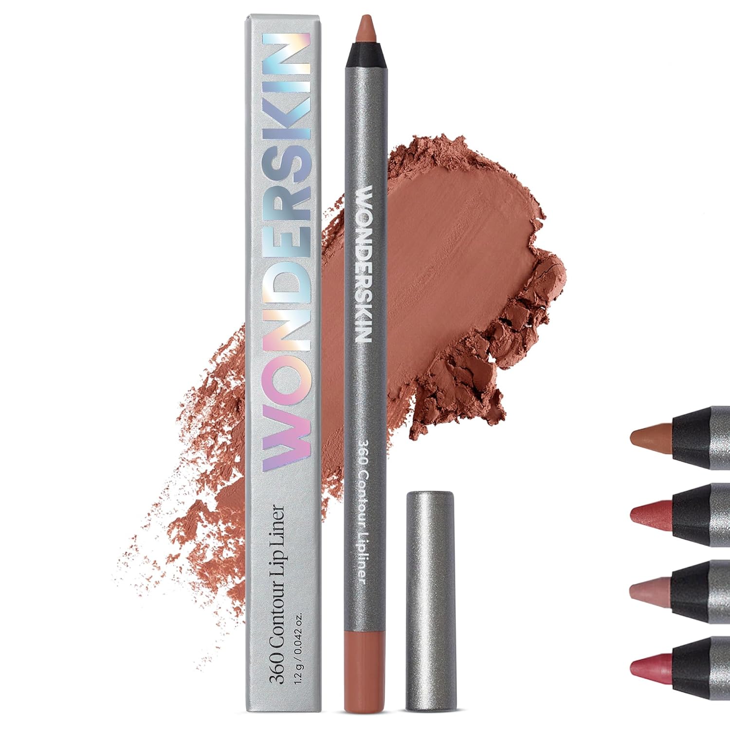 Lip Liner Pencil - 360 Contour Lipliner, Long Lasting, Sharpenable, Waterproof and Transfer-Proof Brown Lip Liner Pencil (Saddle)