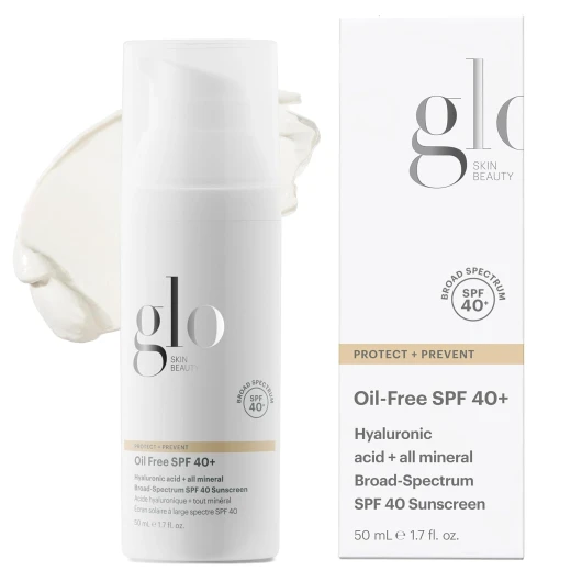 Oil Free SPF 40+ Hyaluronic Acid Infused All Mineral Sunscreen - Protect Against Sun Damage & Aging Environmental Skin Stressors - Weightless, Invisible Finish