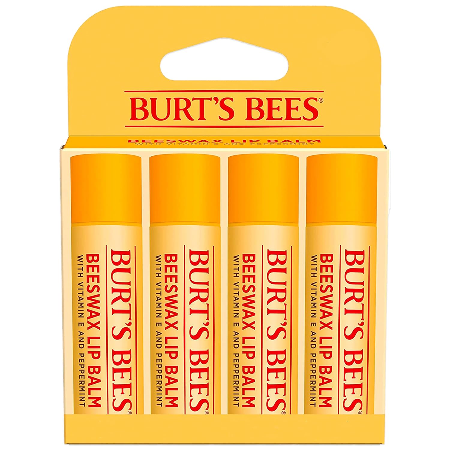 Burt's Bees Lip Balm - Original Beeswax, Lip Moisturizer With Responsibly Sourced Beeswax, Tint-Free, Natural Origin Conditioning Treatment, 4 Tubes, 0.15 oz - Original 4 Count (Pack of 1)