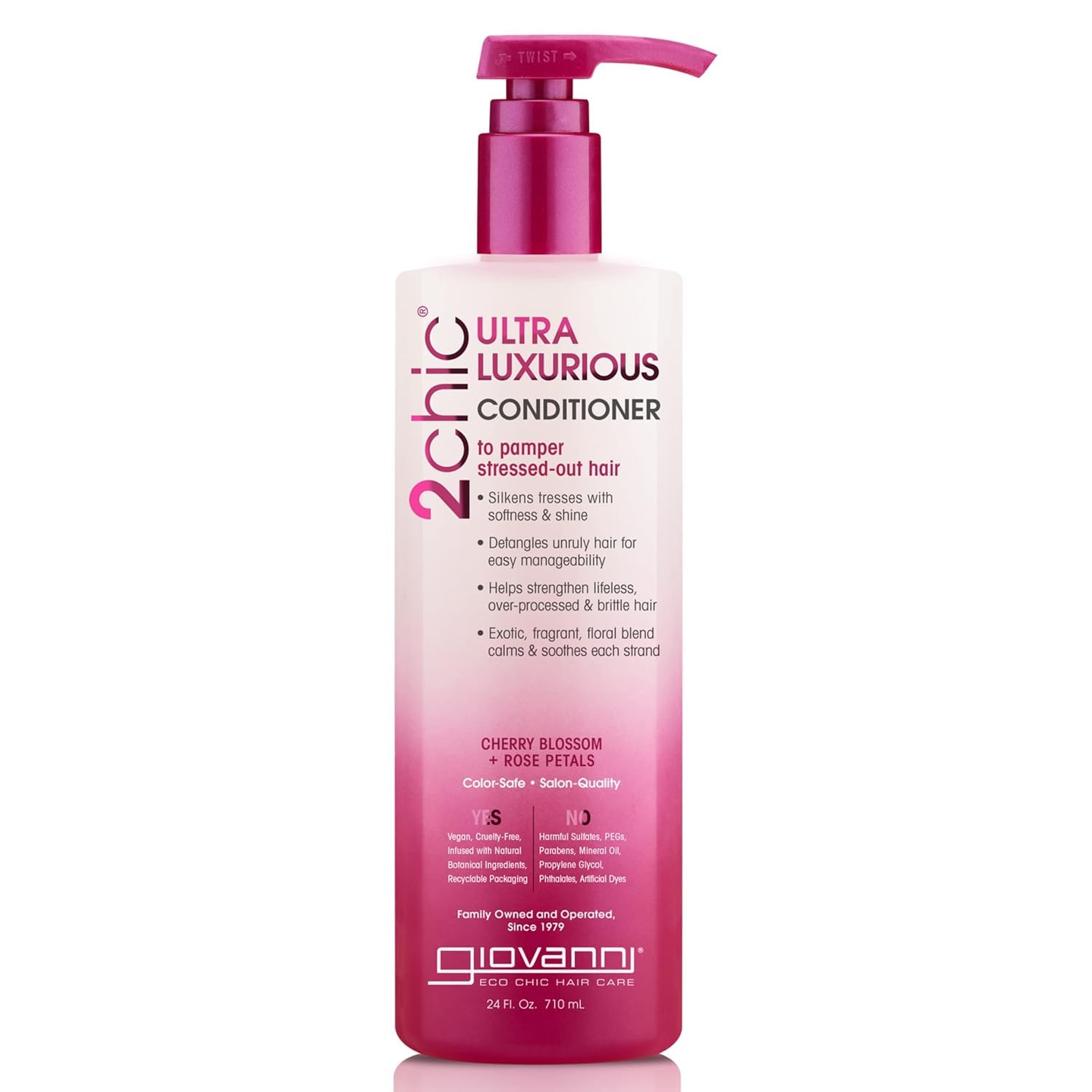 2chic Ultra-Luxurious Conditioner - Calms & Smooths Curly & Wavy Hair, Silkens Tresses, Strengthens Overprocessed Hair, Helps Detangle, Color Safe, Cherry Blossom & Rose Petals - 24 oz Cherry Blossom 24 Fl Oz (Pack of 1)