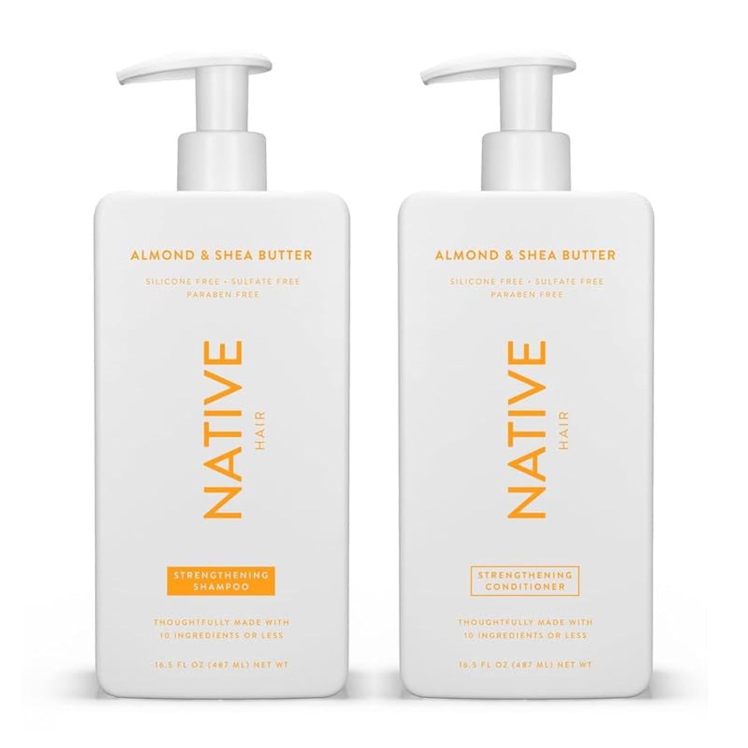 Shampoo and Conditioner Contain Naturally Derived Ingredients- All Hair Type Color & Treated, Fine to Dry Damaged, Sulfate & Dye Free - Almond & Shea Butter, 16.5 fl oz each (2 pack)