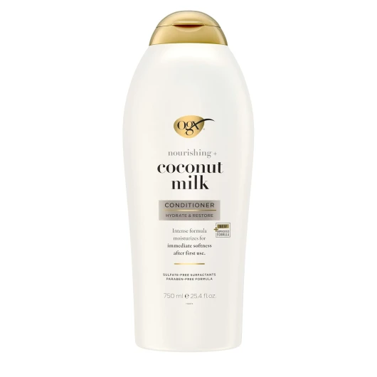 Nourishing + Coconut Milk Conditioner, Hydrating & Restoring Conditioner Moisturizes for Soft Hair After the First Use, Paraben-Free, Sulfate-Free Surfactants, 25.4 fl - oz Coconut Milk 25.4 Fl Oz (Pack of 1)
