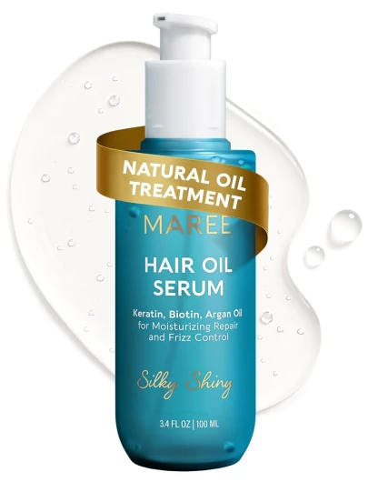 Hair Oil for Frizzy Hair with Keratin, Biotin & Vitamins - Hair Serum for Frizzy and Damaged Hair - Frizz Control Hair Care Products for Women - Aceites Para el Cabello - Keratin Hair Treatment Original Hair Oil