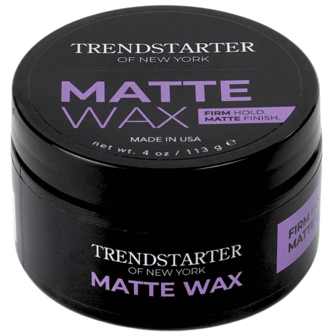MATTE WAX (4oz) - Firm Hold - Matte Finish - Premium Water Based All-Day Hold Hair Styling Pomade – Flake-Free Styling Wax for All Hair Types 4 Ounce (Pack of 1)