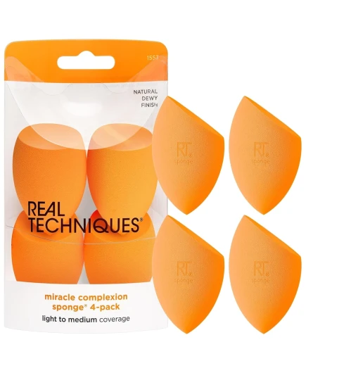 Miracle Complexion Sponge, Makeup Blender for Liquid and Cream Foundation, Full Coverage, Streak-Free Professional Makeup Tool, Cruelty Free, Vegan, Latex Free, 4 Count Miracle Complexion Sponge, 4 Count