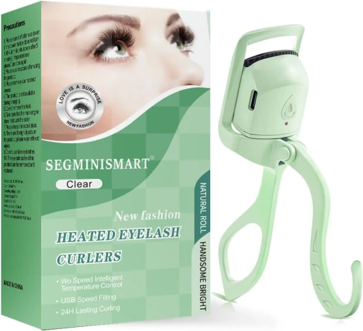 Heated Eyelash Curler, Fast Heat up Within 5s, 24 Hours Long Lasting, Rechargeable Electric Eyelash Curler, Temperature Control, Safe Anti-Burn Eyelash Curlers, Quick Natural Curling Eye Lashes EC-02