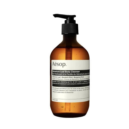 Geranium Leaf Body Cleanser - For All Skin Types To Cleanse Without Drying Out - Geranium Leaf, Mandarin Rind, Bergamot Rind - 16.9 oz / 500mL Geranium 16.9 Fl Oz (Pack of 1)