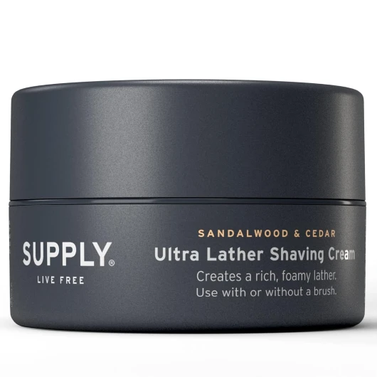 Ultra Lather Shaving Cream Sandalwood & Cedar - Hypoallergenic Formula for Men - 3.4 Oz Jar - Naturally Soothes and Protects, Guards Against Razor Burn and Irritation