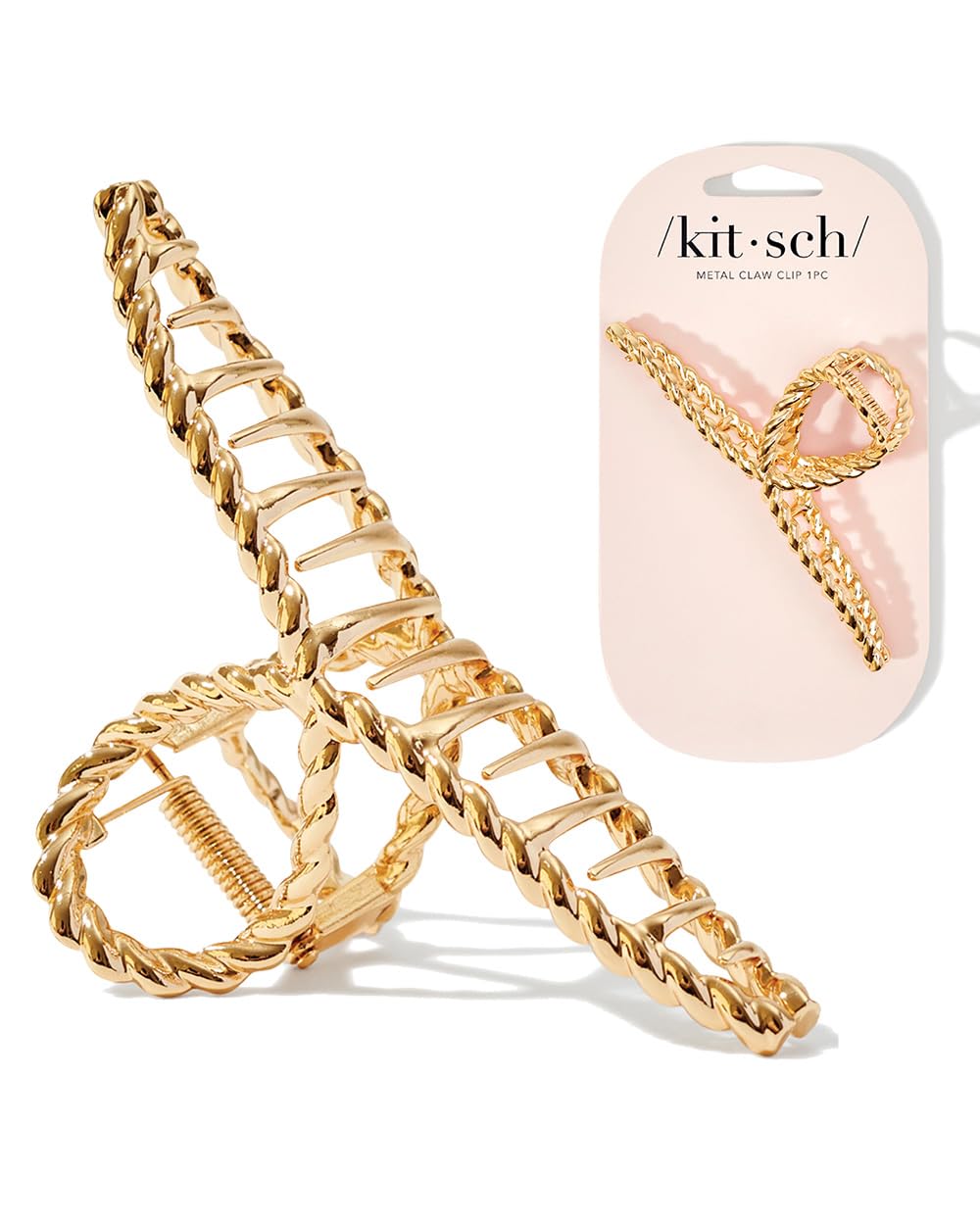 Metal Hair Clips for Women - Durable & Elegant Rope Design Metal Claw Clips, Perfect for Everyday Use & Special Occasions - Gold, 1 Pc Gold Rope