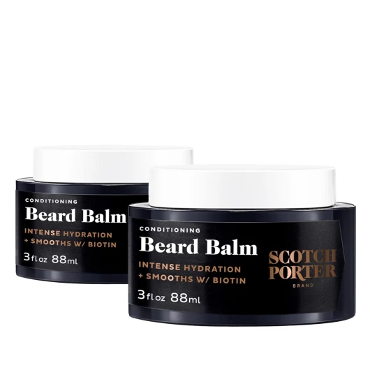 Conditioning Beard Balm Twin Pack – Smooth, Shape, Moisturize & Soften Coarse, Dry Facial Hair while Encouraging Growth for a Fuller/Healthier-Looking Beard – Original Scent, 2 x 3 oz Balm - 2 Pack