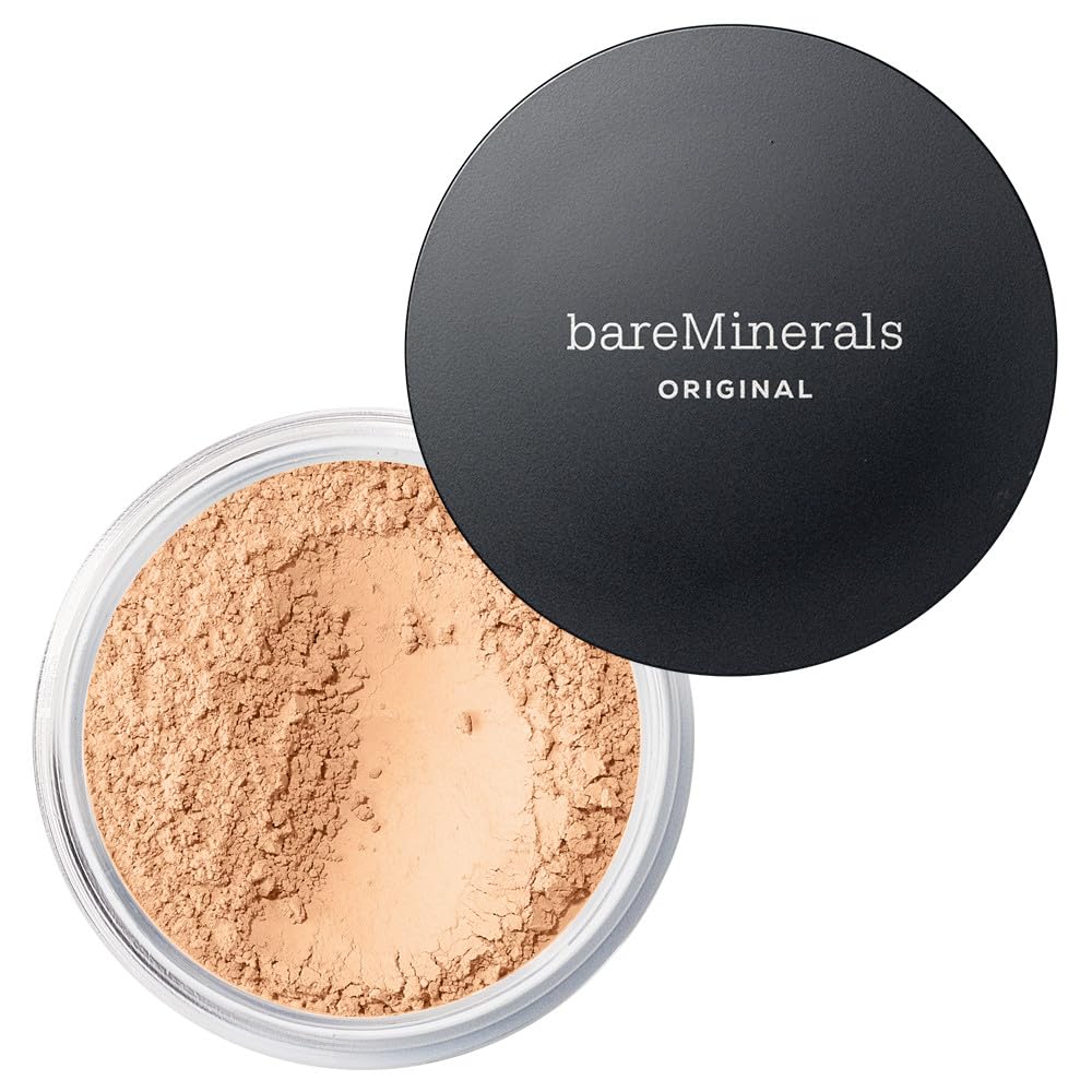 BareMinerals Original Loose Powder Foundation SPF 15, Clean Mineral Powder Face Makeup, Sheer-to-Full Coverage, Talc-Free, Non-Comedogenic, Vegan 02 Fair Ivory 0.28 Ounce (Pack of 1)