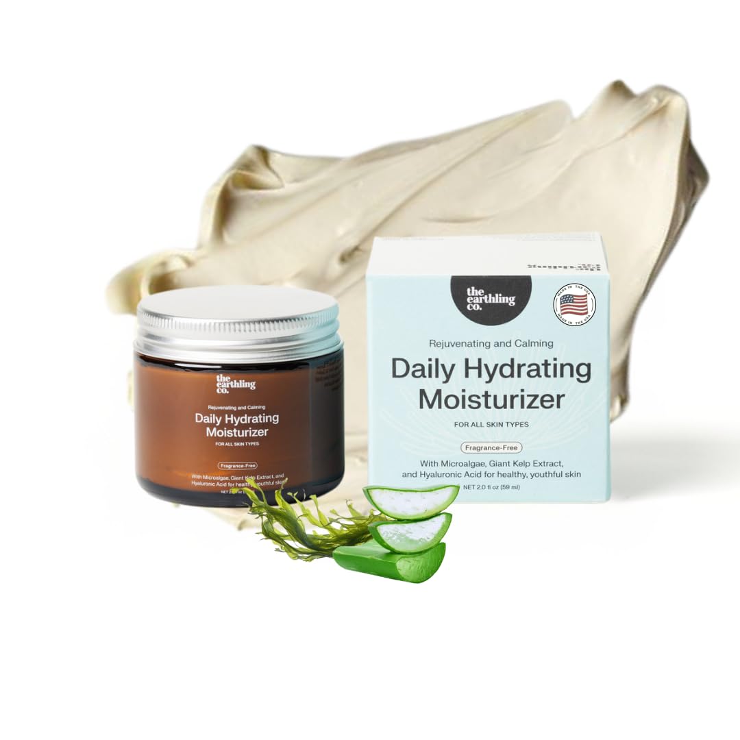 Daily Hydrating Moisturizer - Natural, Moisturizing Face Cream for AM & PM - Non-comedogenic and Fragrance-free with Hyaluronic Acid for Sensitive, Dry, and Oily Skin (2.0 fl oz)