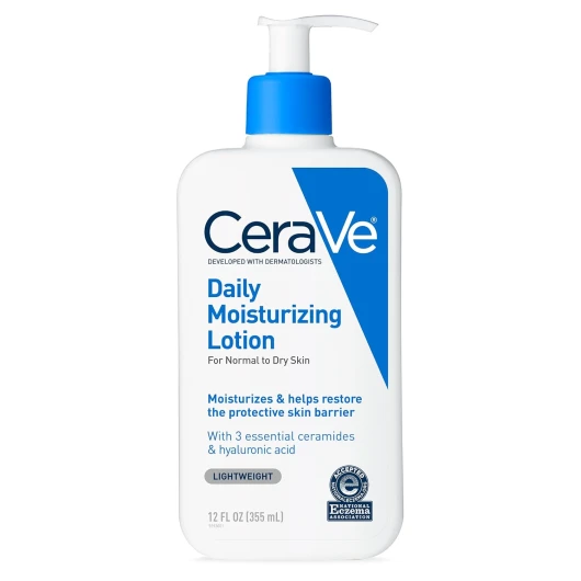 Daily Moisturizing Lotion for Dry Skin, Body Lotion & Face Moisturizer with Hyaluronic Acid and Ceramides, Daily Moisturizer, Fragrance Free, Oil-Free, 12 Ounce 12 Fl Oz (Pack of 1)