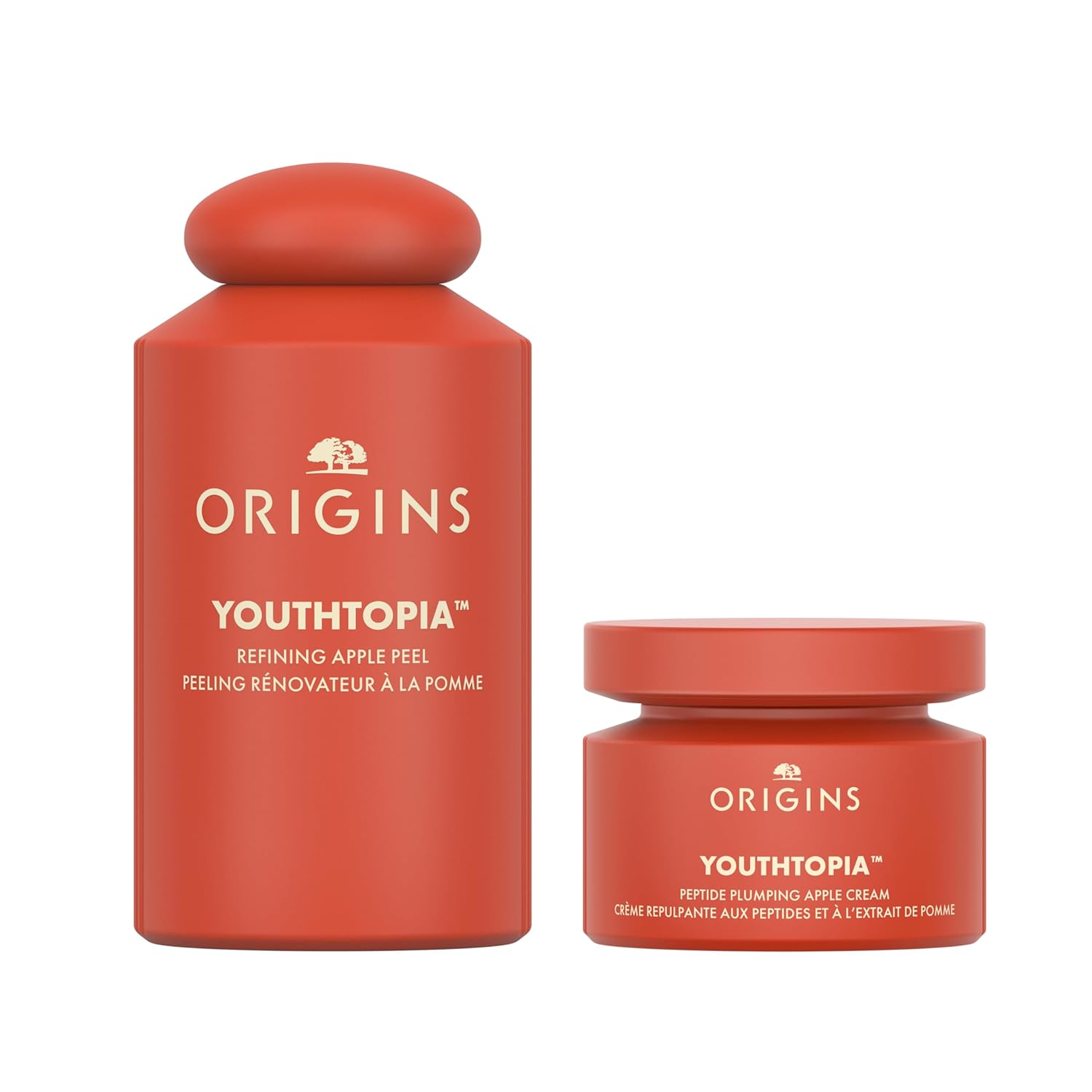 Origins 2-Piece Youthtopia Bundle Skin Care Set - Includes Full-Size Moisturizer & Peel - With Peptides, Apple Stem Cells & Glycolic Acid