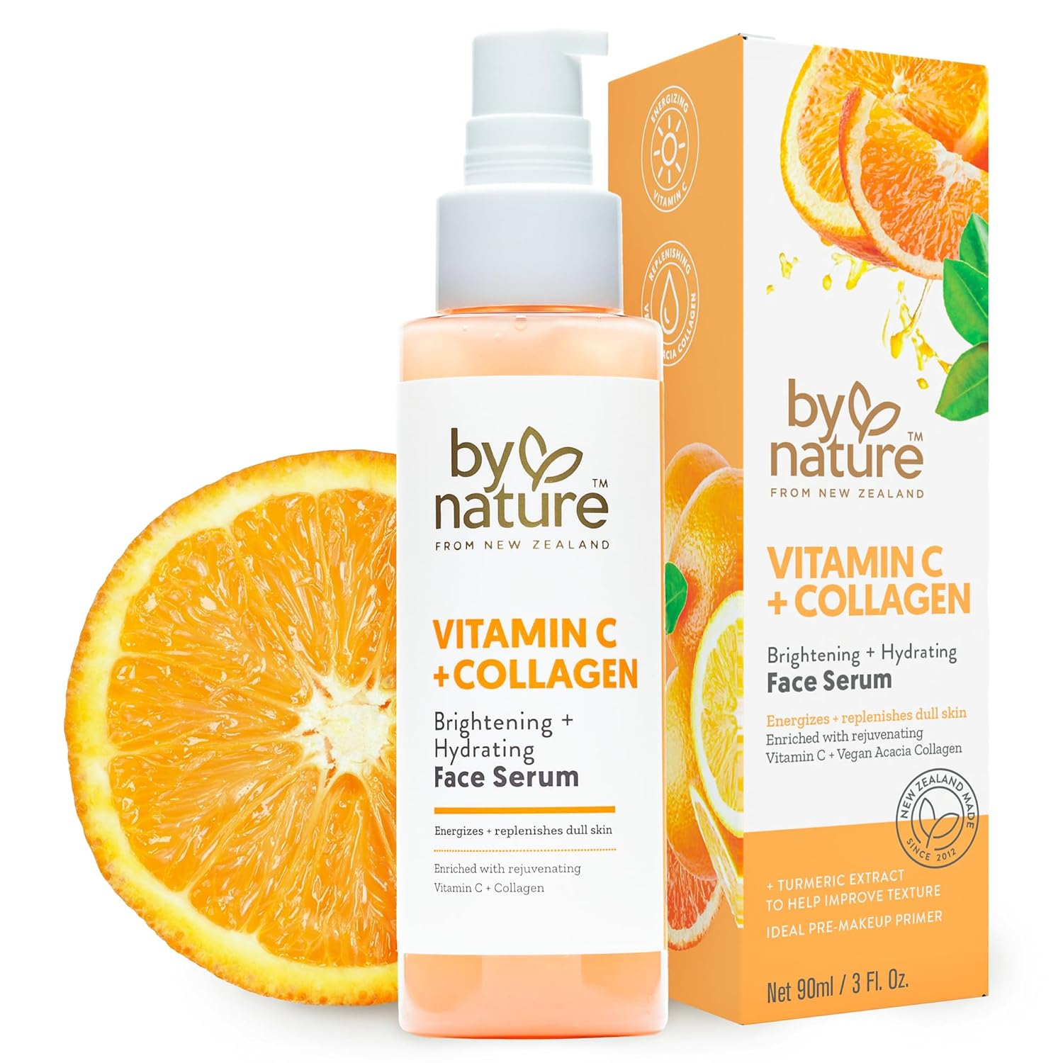 Vitamin C + Collagen Face Serum - Restore and Energize Tired Skin with Brightening Vitamin C, Plumping Collagen, Plus Texture Enhancing Turmeric - Premium Skin Care Serum for Face - 3fl - oz - Vit C + Collagen