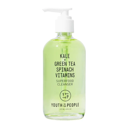 Youth To The People Superfood Facial Cleanser - Kale + Green Tea Daily Face Wash, Gentle Makeup Remover, with Soothing Antioxidants for Glowing Skin, pH Balance, Clean Pores, Sulfate-free, Refillable 8 Fl Oz (Pack of 1)
