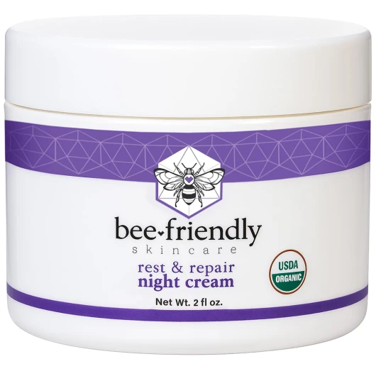 Organic Night Cream, USDA Certified Organic, Deep Hydrating & Moisturizing Night Time Eye, Face, Neck & Decollete Cream for Women and Men, Anti Aging, Anti Wrinkle 2 oz