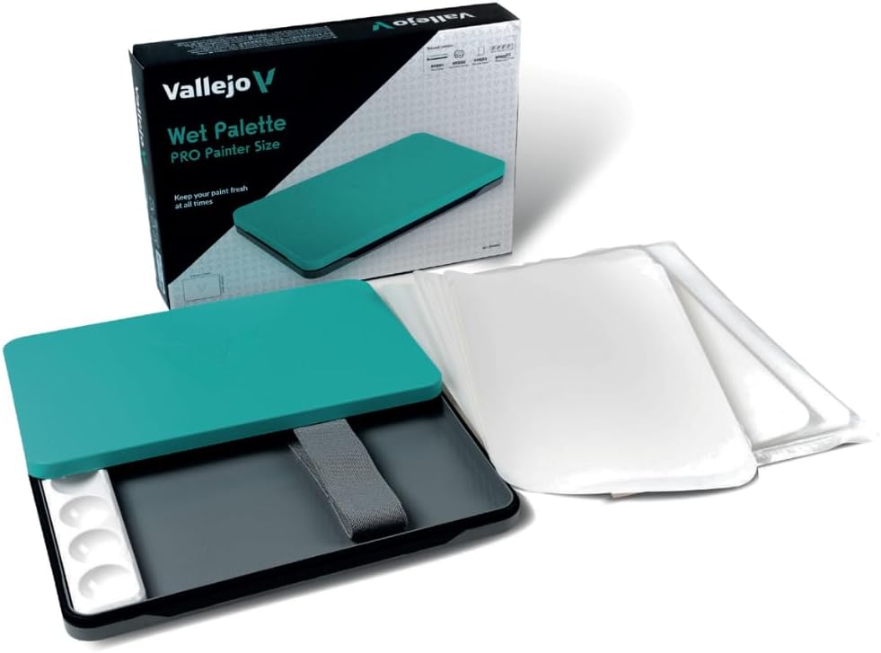 Wet Palette Pro Pinter Size for Miniature and Acrylic Painting Bundle, Includes 2 Hydration Sponge, 30 Moisture Paper and a Well Palette - Keeps Your Acrylic Paint Wet