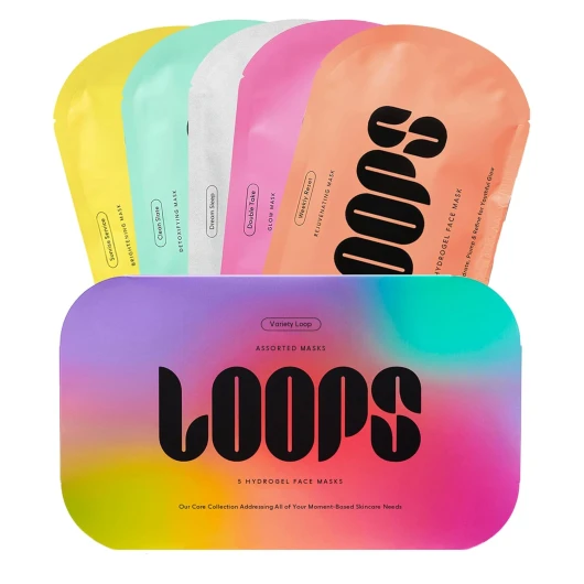 VARIETY LOOP KIT - Hydrogel Korean Face Mask for Every Skin- Five Collagen Face Masks for Brightening, Detoxifying, Repairing, Glowing, & Rejuvenating - Gifts for Women -5 Pc 1 Count (Pack of 5) Variety Loop Kit