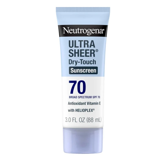 Ultra Sheer Dry-Touch Sunscreen Lotion SPF 70, Broad Spectrum, Water Resistant 80 Min, Oil-Free, Oxybenzone-Free, Non-Comedogenic, Matte Finish, Body Sunscreen, Travel Size 3 Fl Oz 3 Fl Oz (Pack of 1)