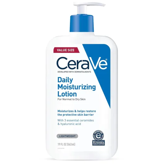 Daily Moisturizing Lotion for Dry Skin, Body Lotion & Face Moisturizer with Hyaluronic Acid and Ceramides, Daily Moisturizer, Fragrance Free, Oil-Free, 19 Ounce 19 Fl Oz (Pack of 1)