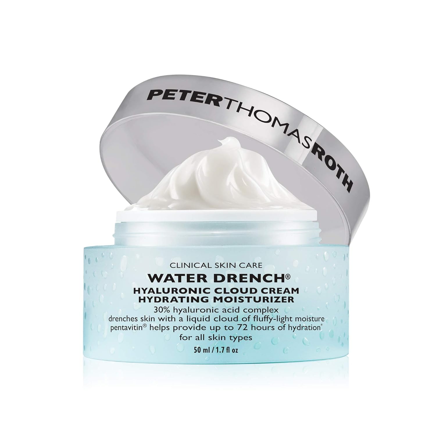 Peter Thomas Roth - Water Drench® Hyaluronic Cloud Cream - Hydrating Moisturizer for Face, Up to 72 Hours of Hydration for More Youthful-Looking Skin, Fragrance Free 1.7 Fl Oz (Pack of 1)