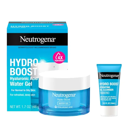 Hydro Boost Water Gel, Hyaluronic Acid Facial Moisturizer for Normal to Oily Skin, Hydrating Face Moisturizer, 1.7 fl - oz + Trial Size Hydro Boost Facial Cleanser, 0.5 fl - oz