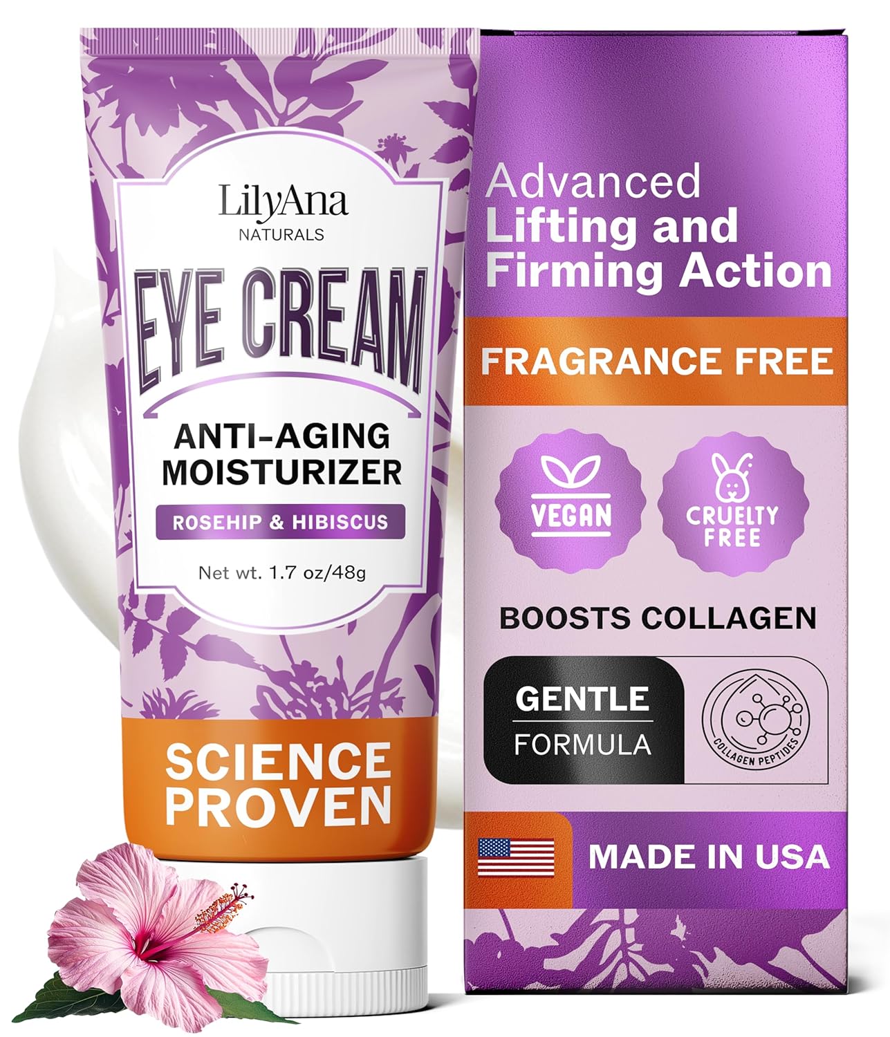Eye Cream for Dark Circles and Puffiness, Under Eye Cream for Wrinkles and Bags, Anti Aging - helps Improve Dryness; for Sensitive Skin - 1.7 oz - Made in USA 1.7 Ounce (Pack of 1) Tube