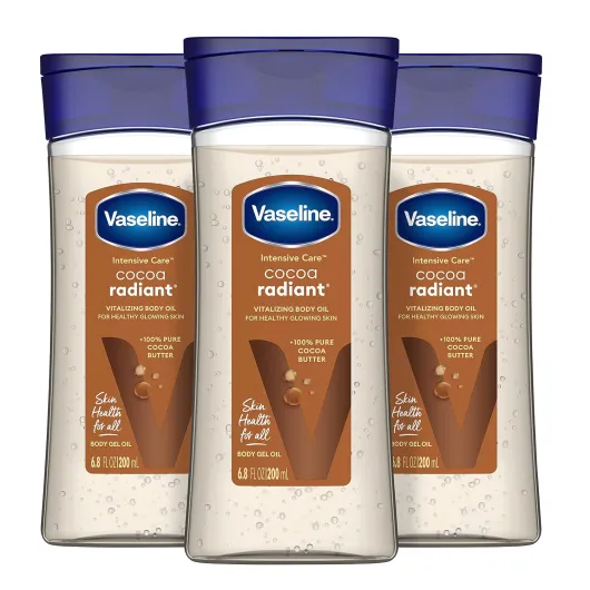 Intensive Care Cocoa Radiant Pack of 3 for Glowing Skin Body Gel Oil Made with Pure Cocoa Butter + Replenishing Oils 6.8 oz Fragranced 6.8 Fl Oz (Pack of 3)