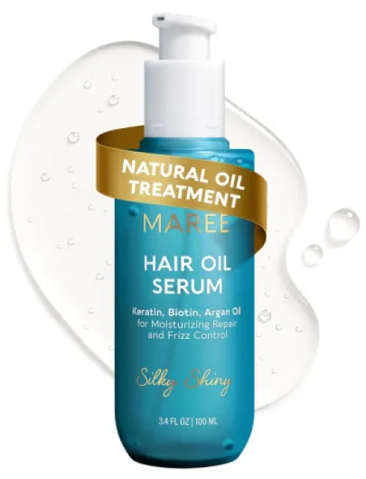 Hair Oil with Keratin Treatment, Biotin & Vitamins, Serum for Frizzy and Damaged Hair, Frizz Control Care Products for Women, Aceites Para el Cabello Original Hair Oil