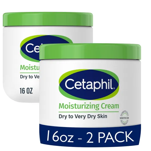 Face & Body Moisturizer, Hydrating Moisturizing Cream for Dry to Very Dry, Sensitive Skin, NEW 16 oz 2 Pack, Fragrance Free, Non-Comedogenic, Non-Greasy Fragrance Free 16 Ounce (Pack of 2)
