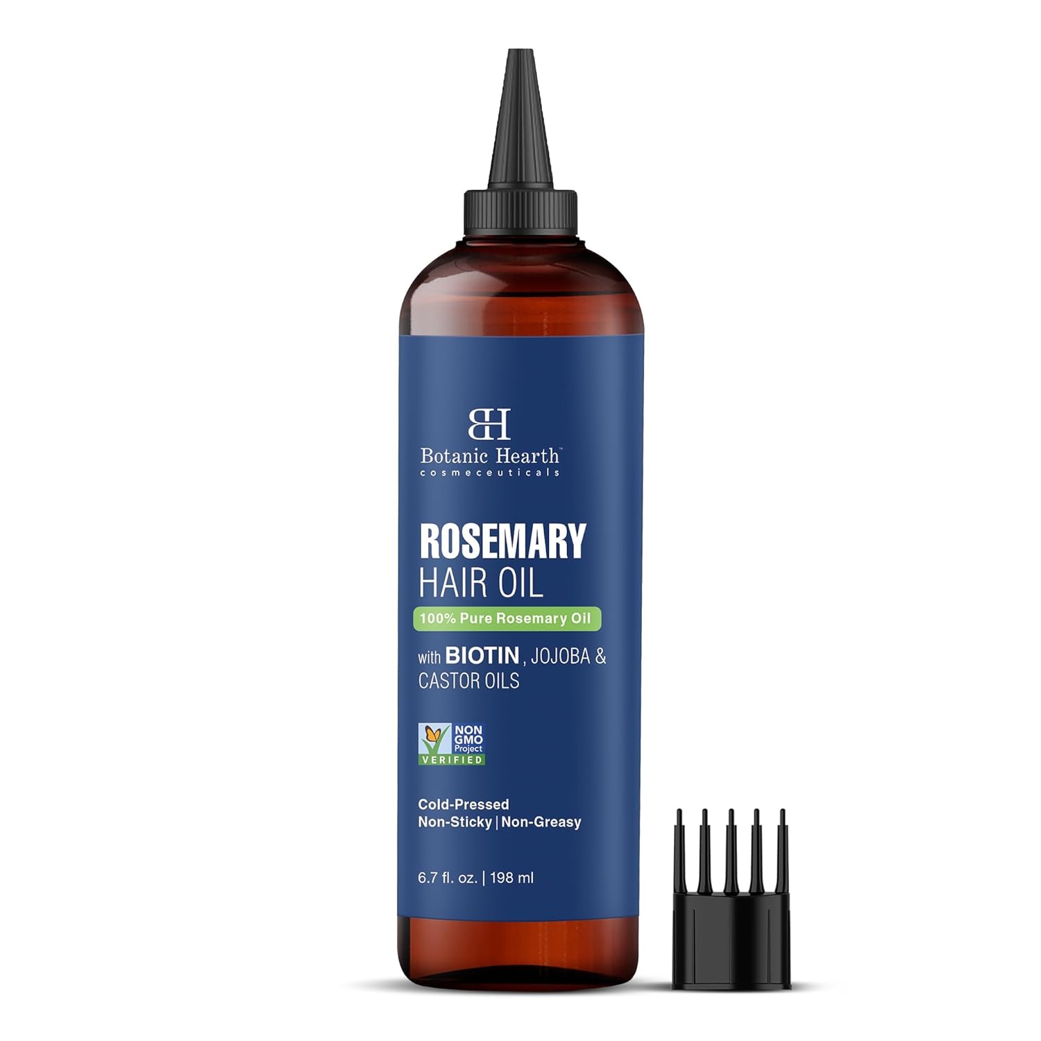 100% Pure Rosemary Oil For Hair Growth (6.7 fl oz)- Infused with Biotin, Jojoba & Castor Oil - Hair Oil Repairs Dry Damaged Hair, Strengthening, Healthier Hair- Hair Tonic