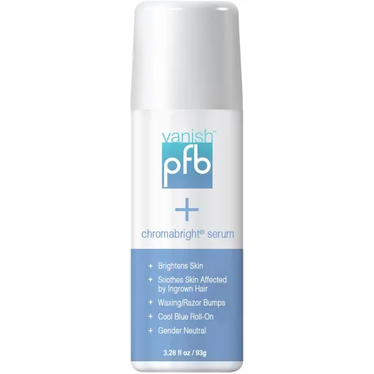 PFB Vanish Razor Bump Stopper Skin Care Treatment with Chromabright Dark Spot Remover, Roll On Formula Treats Ingrown Hairs and Razor Burns - 93g As shown in the image Chromabright