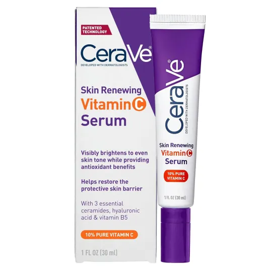 Vitamin C Serum with Hyaluronic Acid, Skin Brightening Serum for Face with 10% Pure Vitamin C, Fragrance Free, 1 Fl - Oz 1 Fl Oz (Pack of 1)