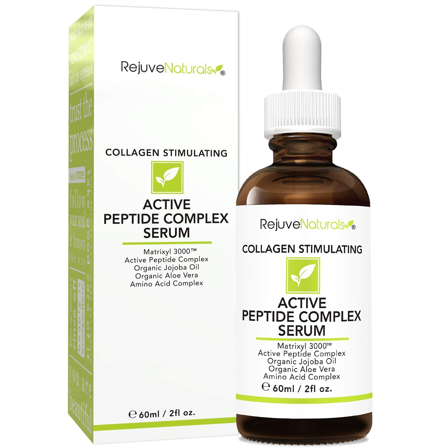 Peptide Complex Serum with Matrixyl 3000 (2 oz, Double-Sized) Minimizes Look of Fine Lines & Deep Wrinkles, Crow's Feet, Crepey Skin - Lightweight Anti Aging Moisturizer for Face & Neck