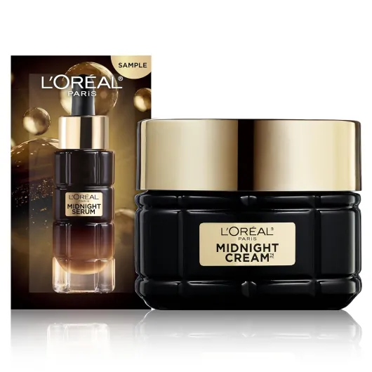 L'Oreal Paris Age Perfect Anti-Aging Midnight Cream, Face Moisturizer to Reduce Wrinkles and Firm Skin, 1.7oz + Serum Sample 1.7 Ounce (Pack of 1)