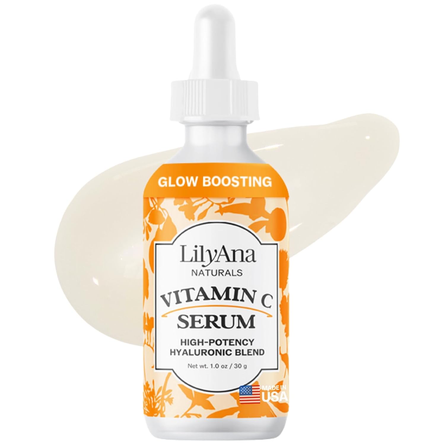 Vitamin C Serum for Face with Hyaluronic Acid and Vitamin E, Anti Aging Serum, Reduces Age Spots and Sun Damage, Promotes Collagen and Elastin (1oz) 1 Ounce (Pack of 1)