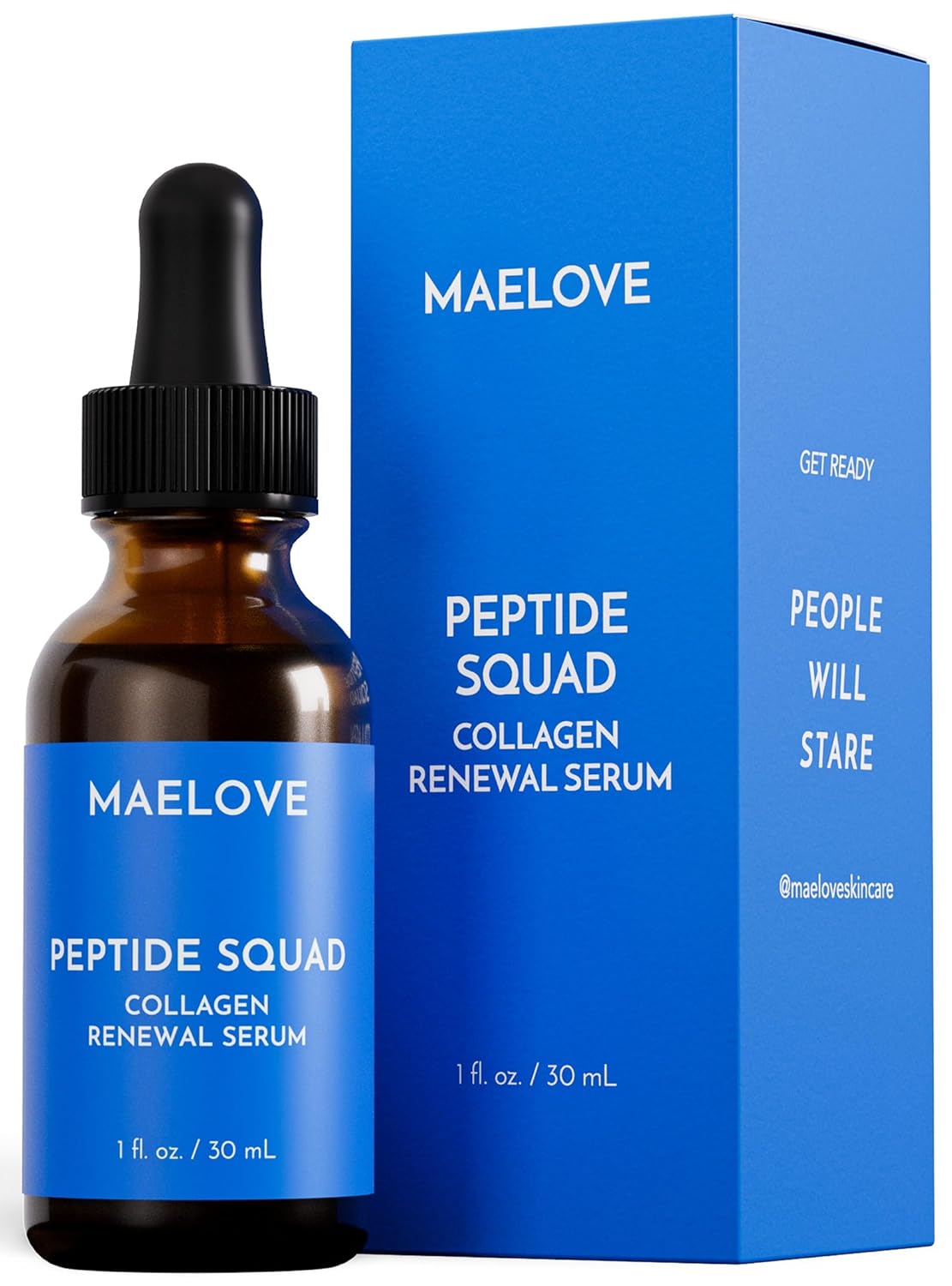 Peptide Squad Collagen Renewal Serum with Copper Peptides, Argireline, Matrixyl 3000 + Hyaluronic Acid and Niacinamide for Wrinkles, Fine Lines, and Skin Elasticity