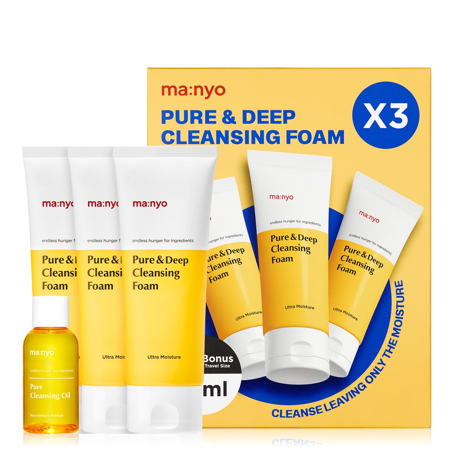 Ma:nyo Pure & Deep Cleansing Foam Korean Skin care, Daily Cleanser (10.1 fl oz - 3pack) 10.1 Fl Oz (Pack of 1)