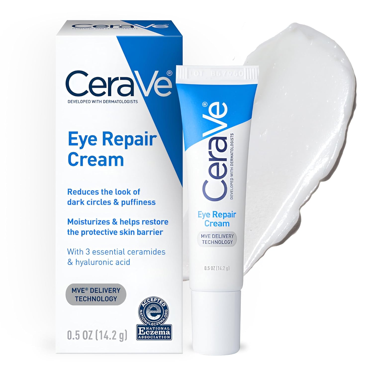 Eye Repair Cream, Under Eye Cream For Puffiness And Bags Under Eyes, Hyaluronic Acid + Niacinamide + Marine Botanical Complex, Oil Free & Opthalmologist Tested