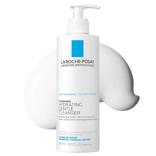 La Roche-Posay Toleriane Hydrating Gentle Face Cleanser, Hydrating Facial Cleanser With Niacinamide + Ceramides, Daily Face Wash For Dry Skin To Normal Skin, Sensitive Skin Tested, Fragrance Free 13.52 Fl Oz (Bottle)