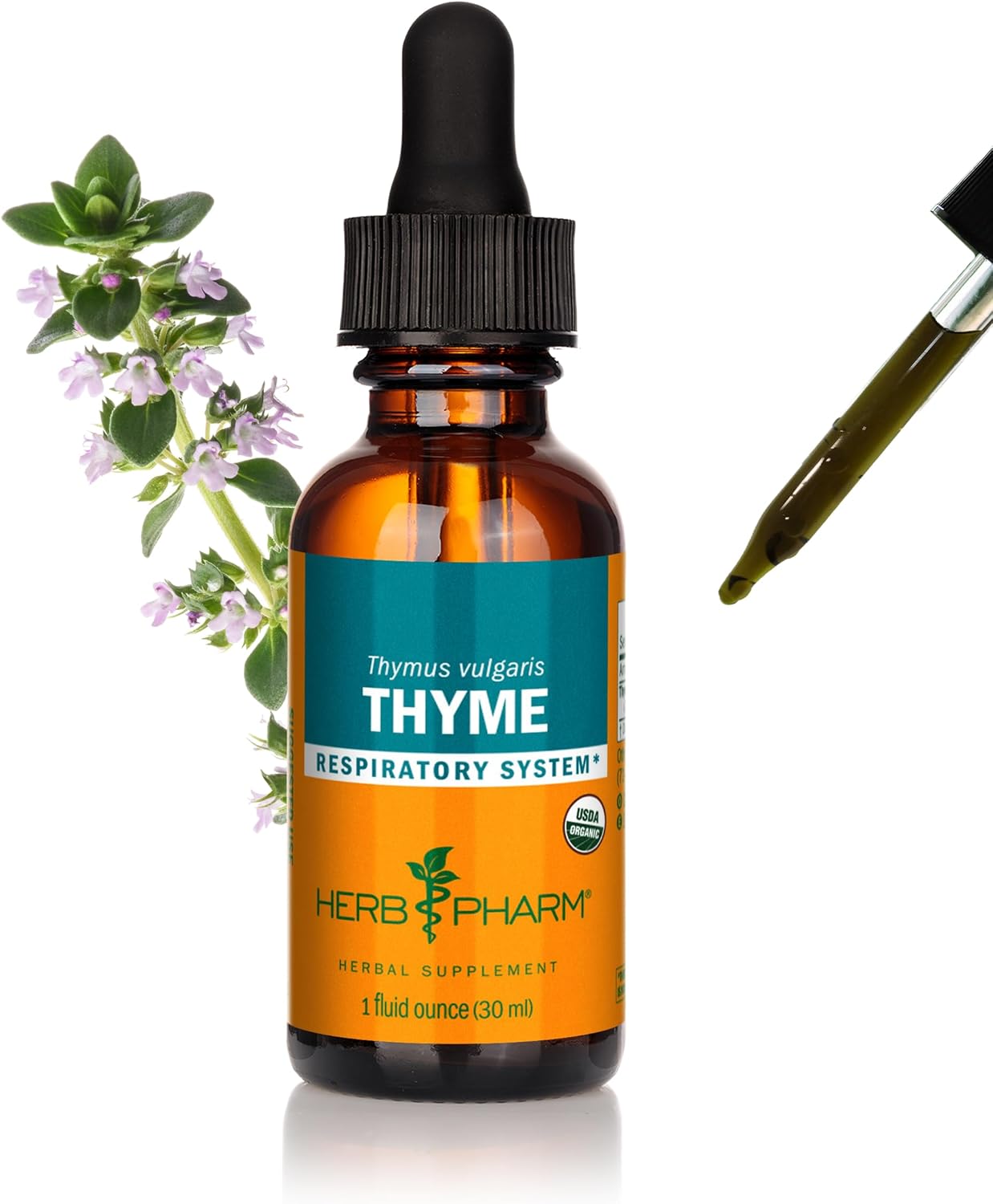 Certified Organic Thyme Liquid Extract for Respiratory System Support - 1 Ounce (DTHYME01) 1 Fl Oz (Pack of 1)
